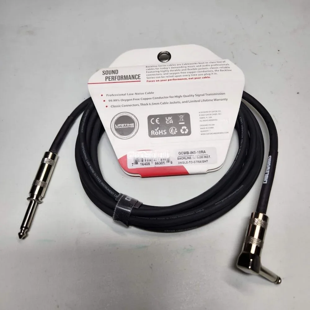 NEW 10' Electric Guitar Cable Cableworks By Gator Cases Backline Series Standard